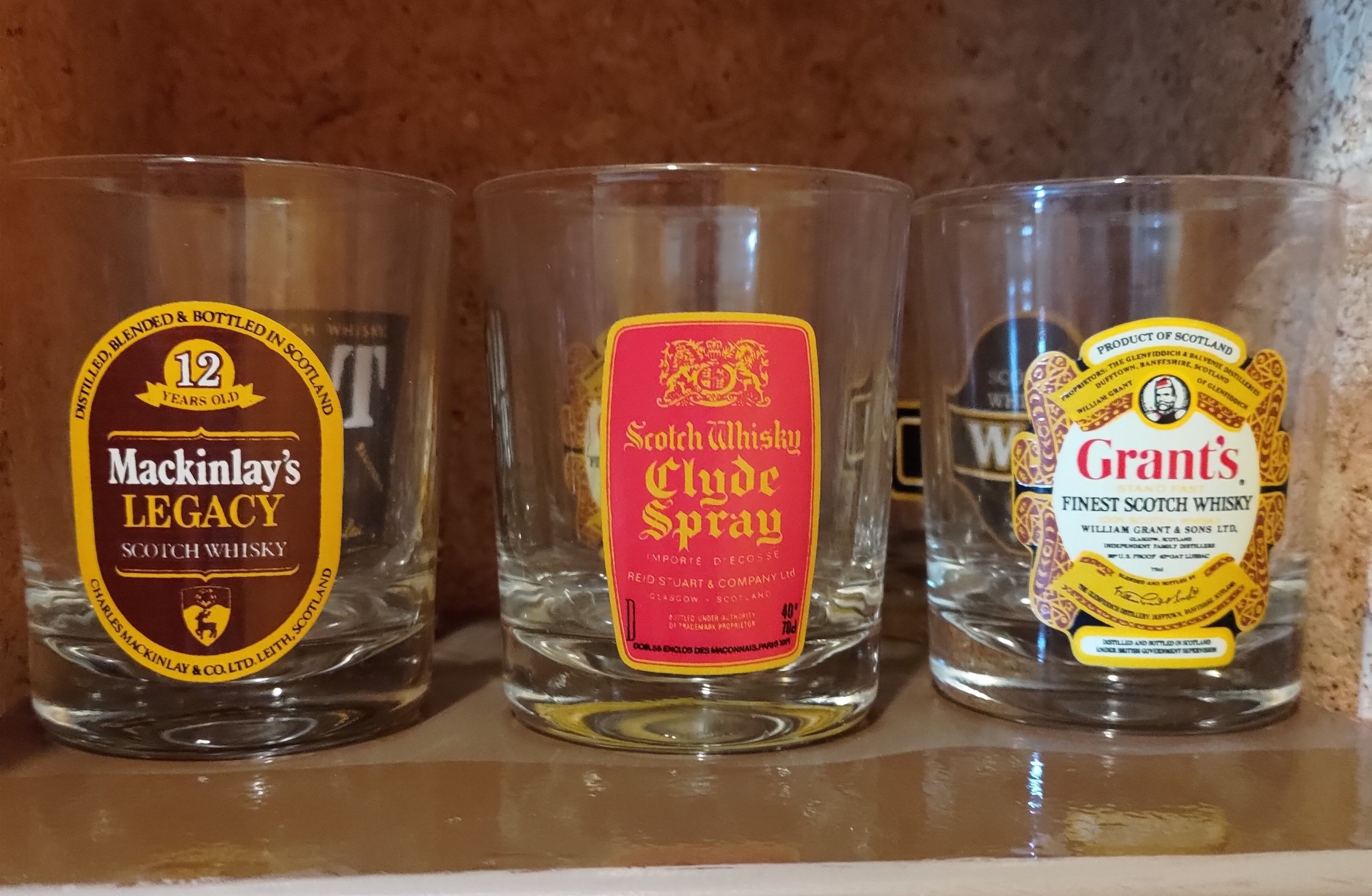 Whisky glasses stamped