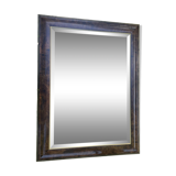 Large mirror with natural wood molding, gold fillet, beveled mirror, (La Gatvinière)