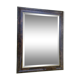 Grand miroir moulure bois nature, réhaut filet or, miroir biseauté, (La Gatvinière)