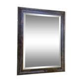 Large mirror with natural wood molding, gold fillet, beveled mirror, (La Gatvinière)