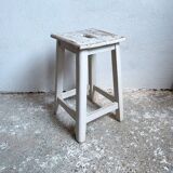 White wooden workshop stool