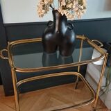 Brass dessert and glass 2 trays