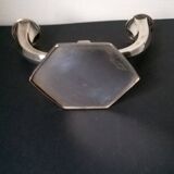 Art Deco silver metal candle holder - candlestick