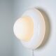 Sculptural Ufo Space Age Wall Lamp In Opal Glass, Italy 1970S