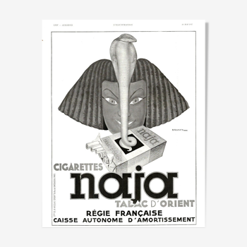 Vintage poster 30s Naja Cigarettes