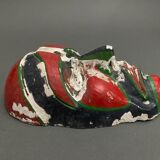 Pair of Africanist masks in plaster 1950 cubizing shape