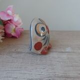 Vintage small mexican owl decor ceramic bird hand painted tonala