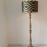 Vintage turned wooden floor lamp
