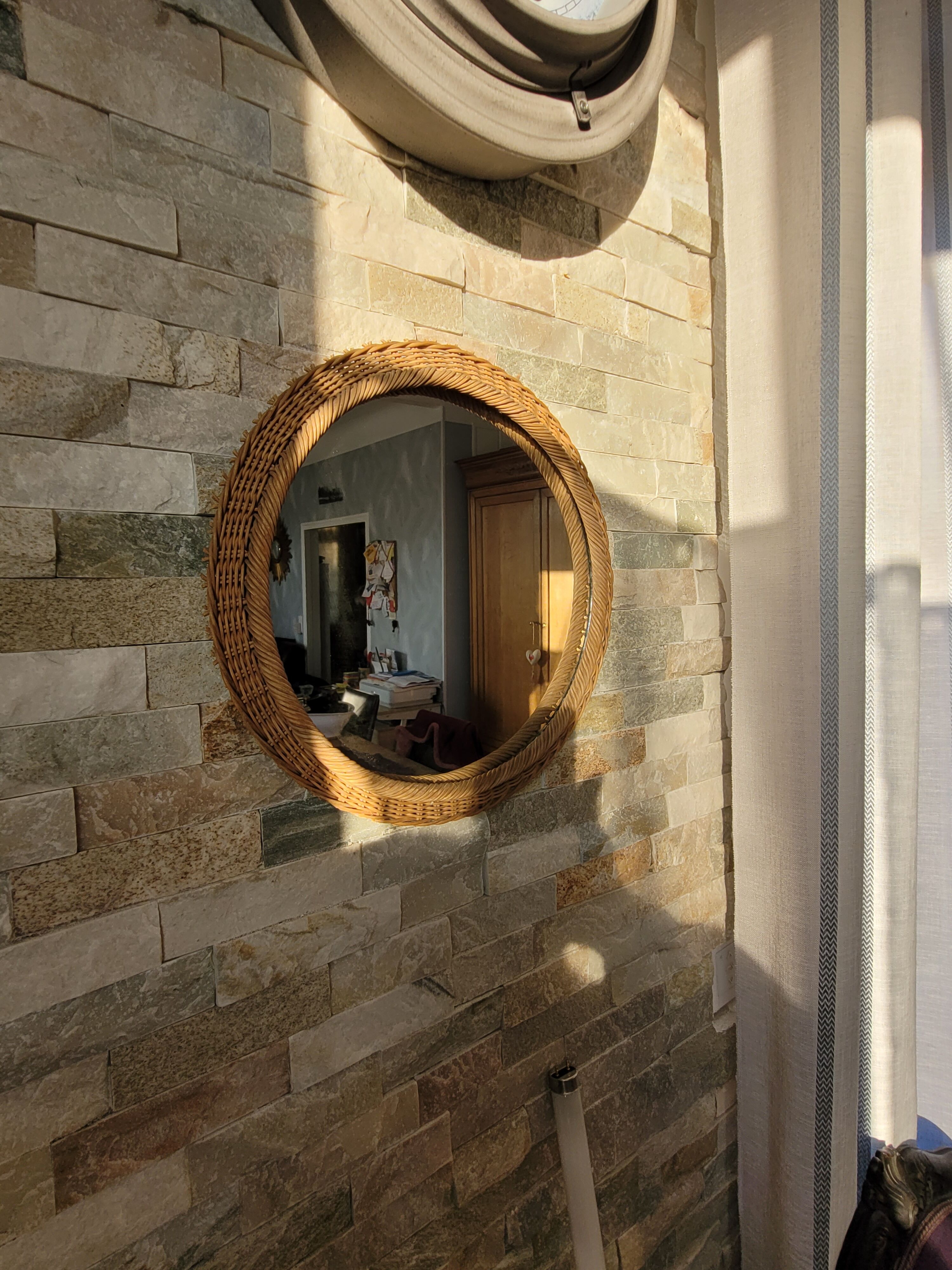 Vintage rattan mirror