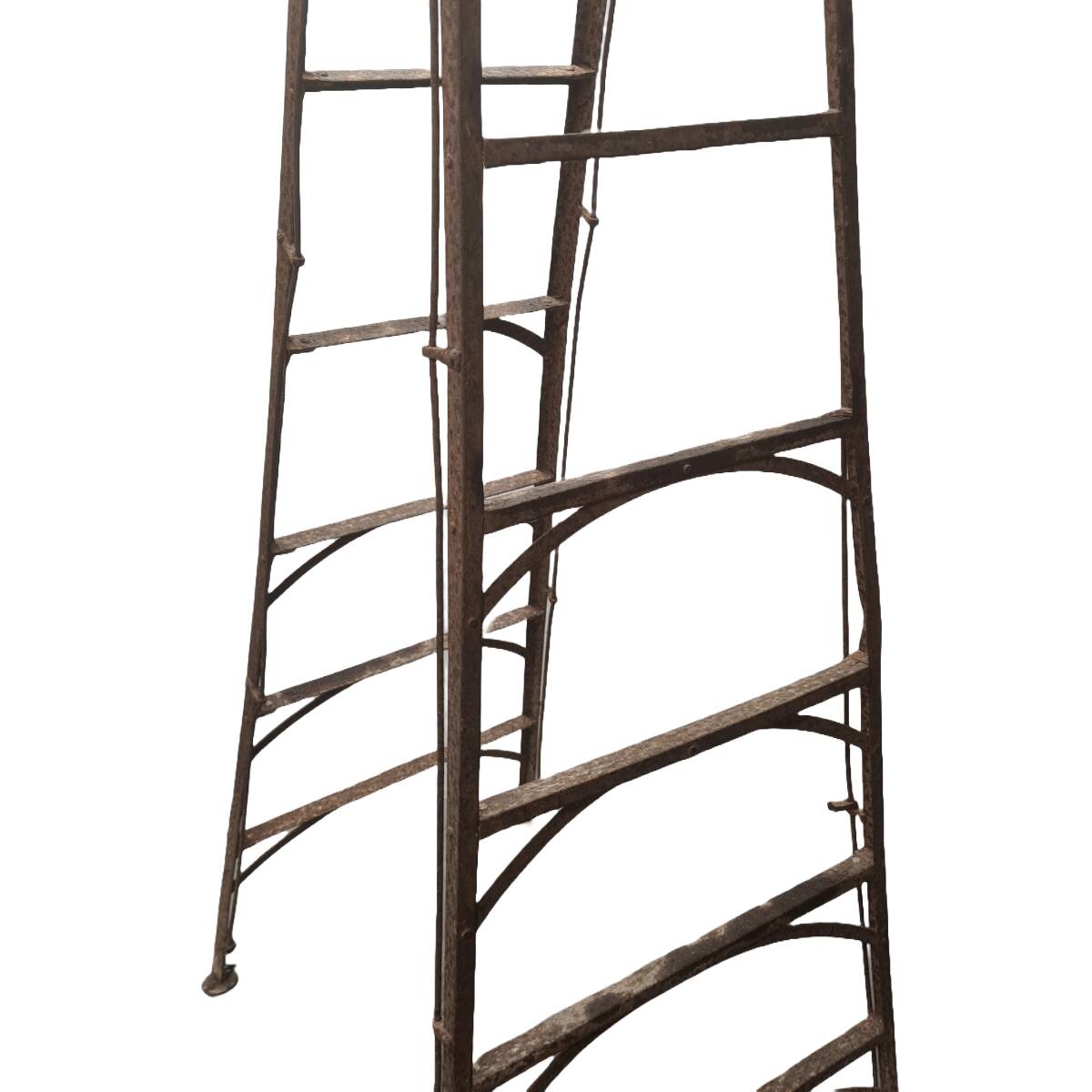 Old French Industrial Metal Ladder, early 1900s