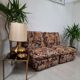 Modular sofa / Pair Armchairs - Fabric leaves - Vintage - Bonacina
