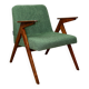 Fauteuil Bunny, bouclé vert des années 1970 par J. Chierowski