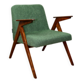 Bunny armchair, 1970s green boucle by J. Chierowski