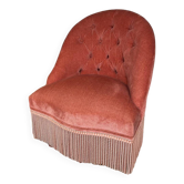 Fauteuil crapaud velours rose