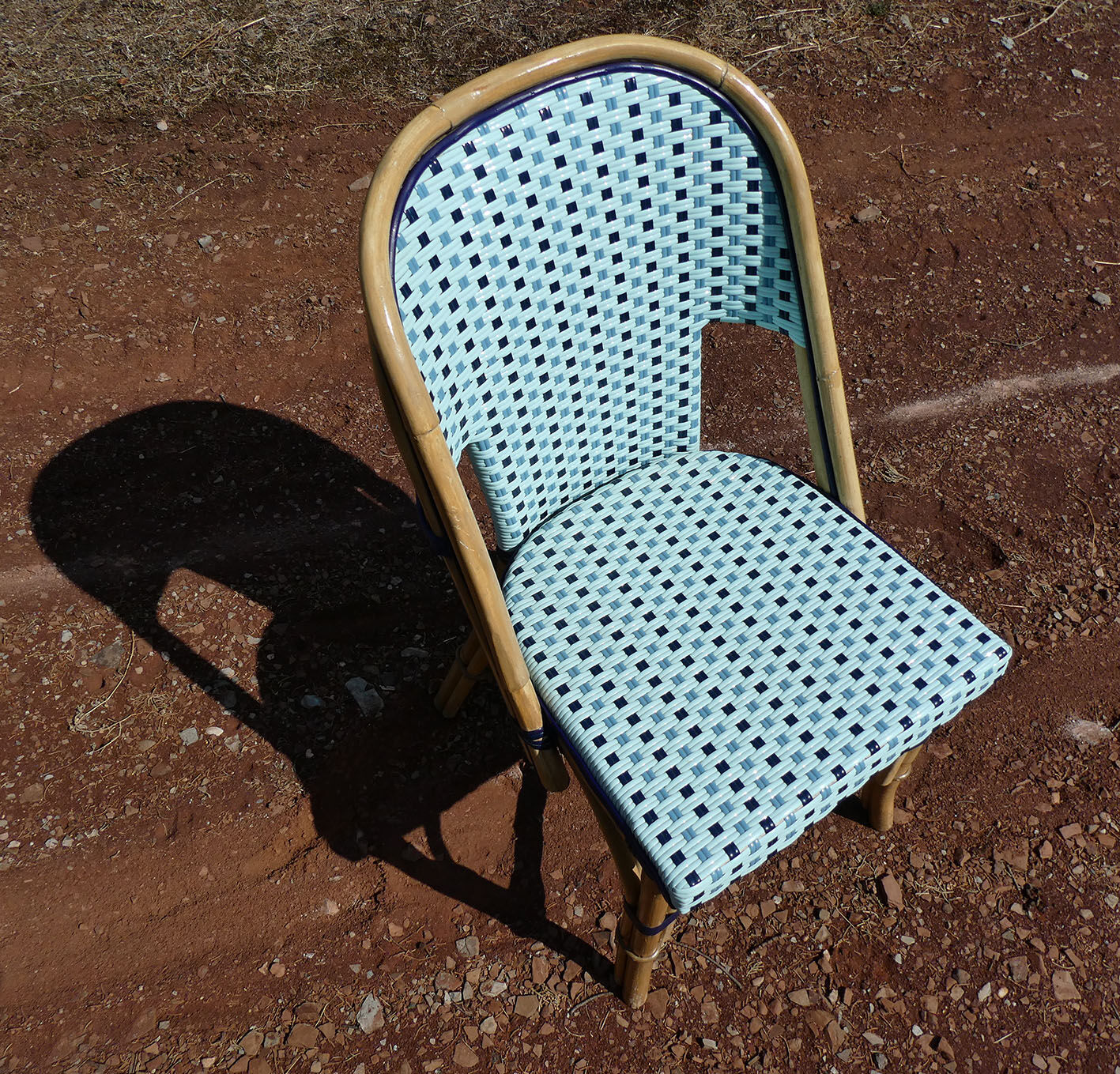 Pair of chairs bistro paris terrace in rattan and caning