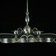 Art Deco Italian Chandelier in Nickel Brass and Frosted Glass, 1930s