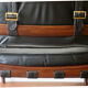Fauteuil safari en cuir et teck Danemark 1960s