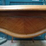 Louis XV style flat desk in walnut and leather