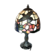 Vintage "hummingbird bird" tiffany style table lamp in stained glass paste window - late 20th century.