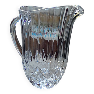 Pitcher in crystalline carved in the taste of val st lambert