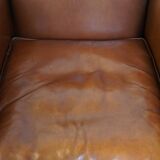 Classic brown sheepskin armchair