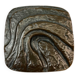Mid Century Solid Abstract Brutalist Bronze front Door Handle 1960