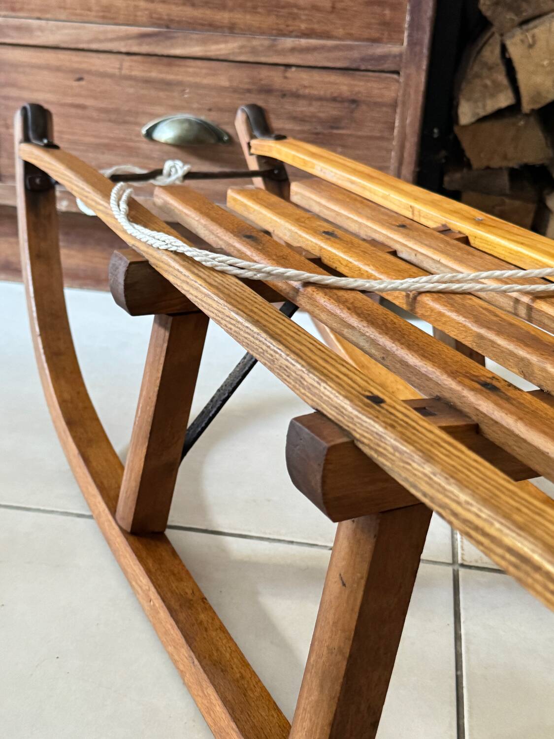 Old wooden sled Davos