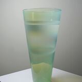Blown opaline glass vase, Kosta Boda style, vintage Scandinavian design.