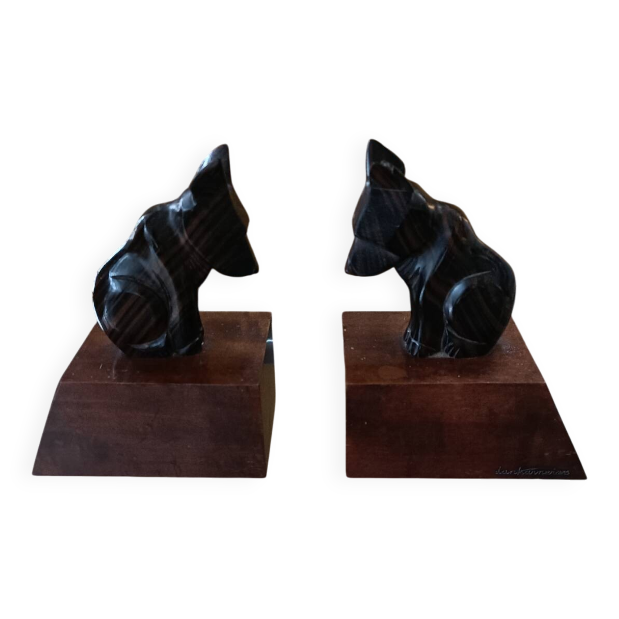 Serre livres chien signé Dankanner