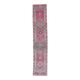 Pink-gray vintage Turkish hand-knotted tribal runner 79x390