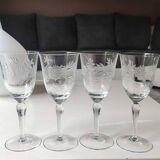 Set of 6 Large stemmed wine glasses