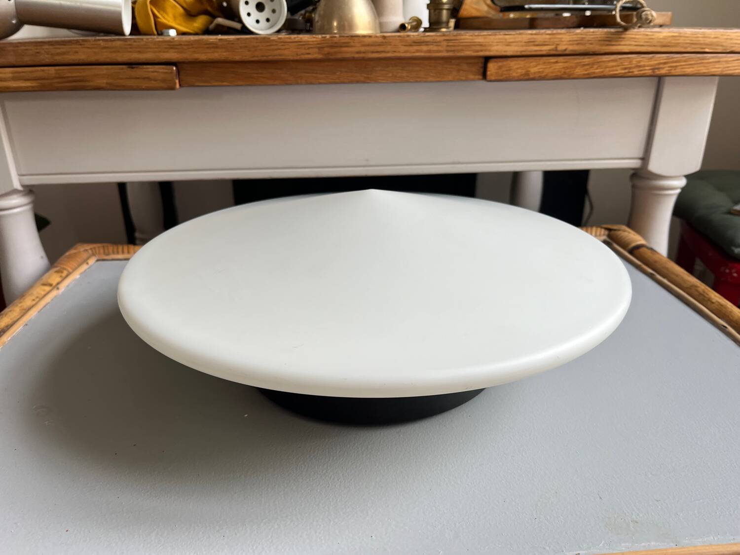 Large circular ceiling light Space Age