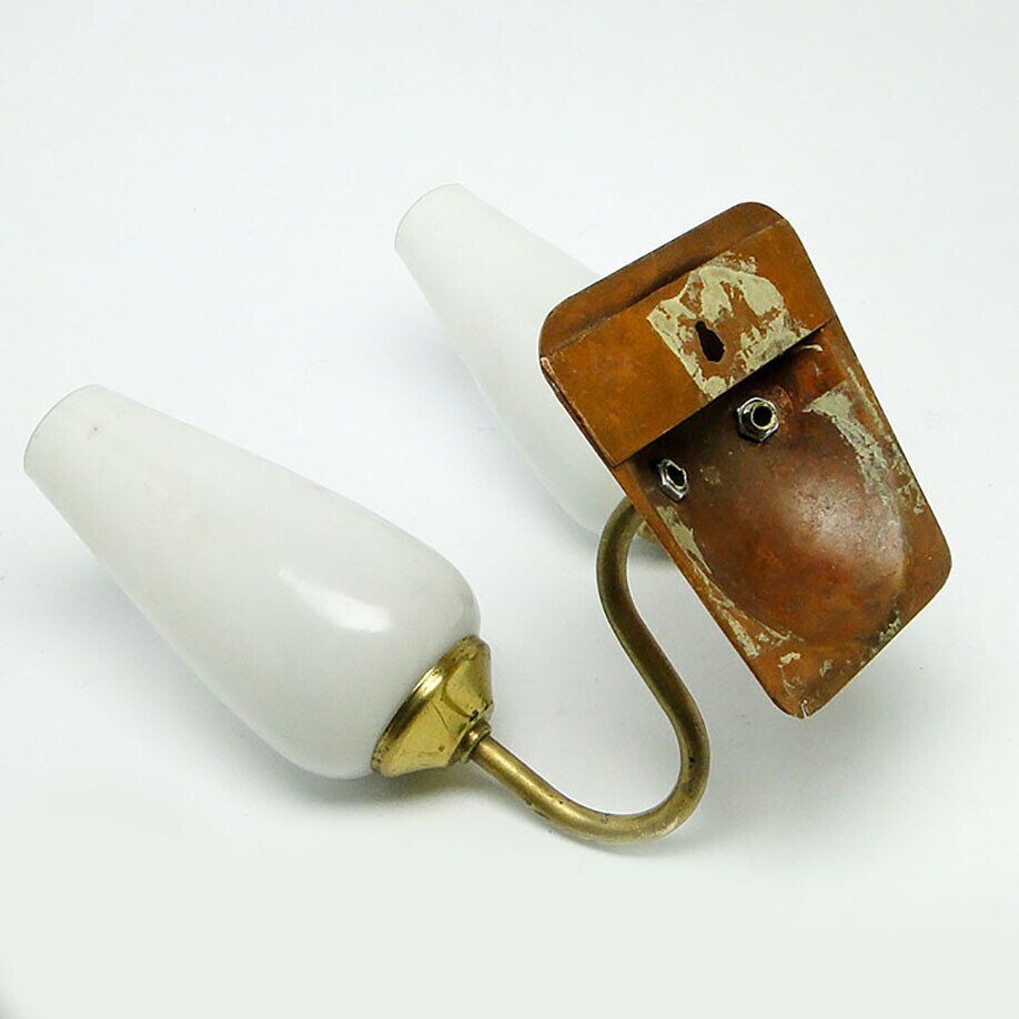 Vintage 2-armed wall lamp in brass, 1970s