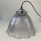 Ancienne suspension verre holophane 25,5 cm vintage