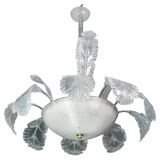 Luxury Barovier & Toso chandelier, Murano Pulegoso glass, 1950s