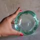 Daum green ashtray or empty pocket in bubbled glass