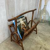 Rattan magazine rack