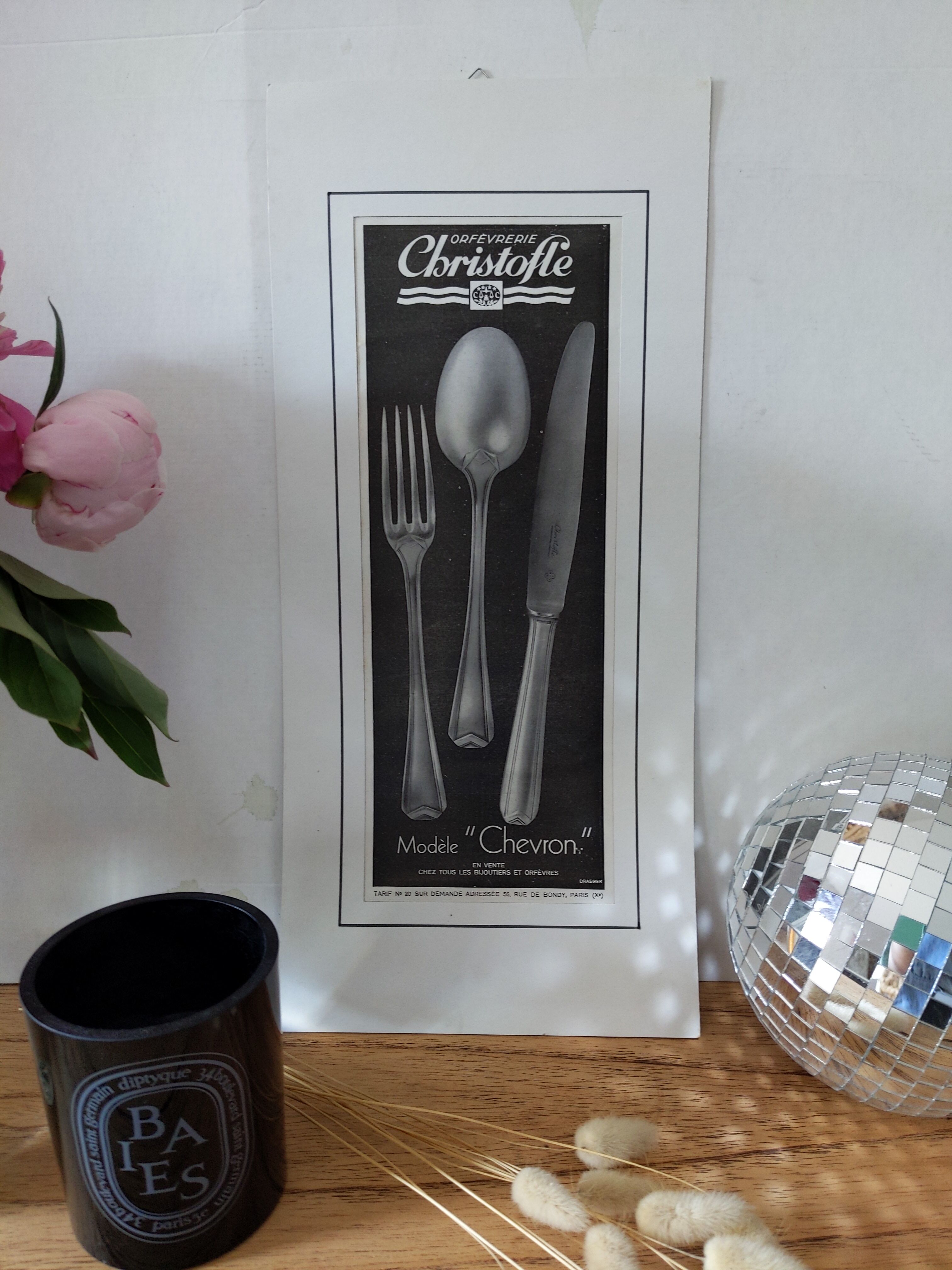 Antique advertising December 27, 1930 vintage cutlery kitchen goldsmith christofle