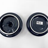 Midnight blue ceramic box/pot/tray • Sicart • Italy • Circa 60-70