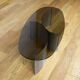 Table basse vintage acier brossé & verre circa 1970