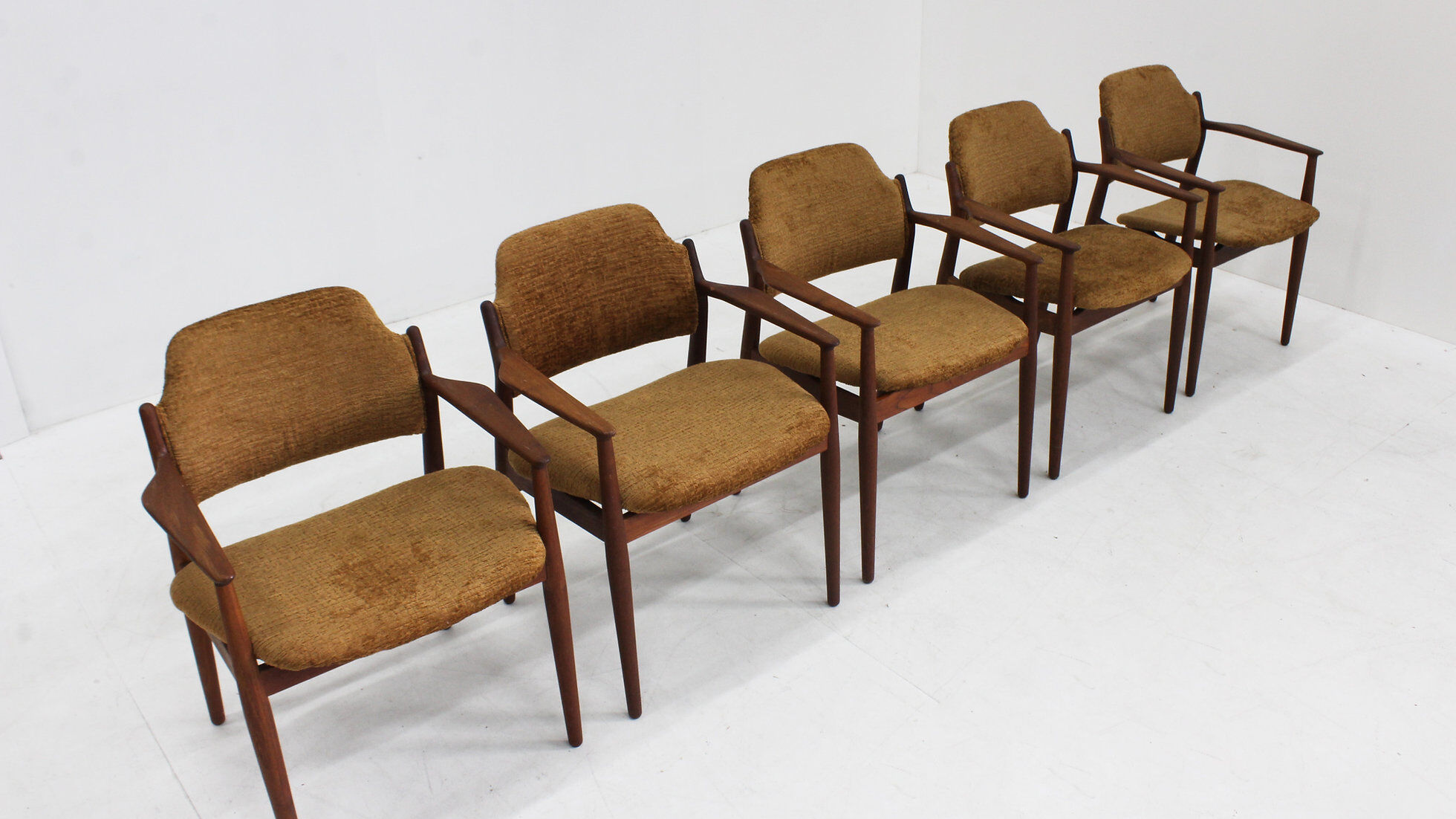 Vintage Danish teak dining room chairs model 62a by Arne Vodder for Sibast
