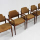 Vintage Danish teak dining room chairs model 62a by Arne Vodder for Sibast