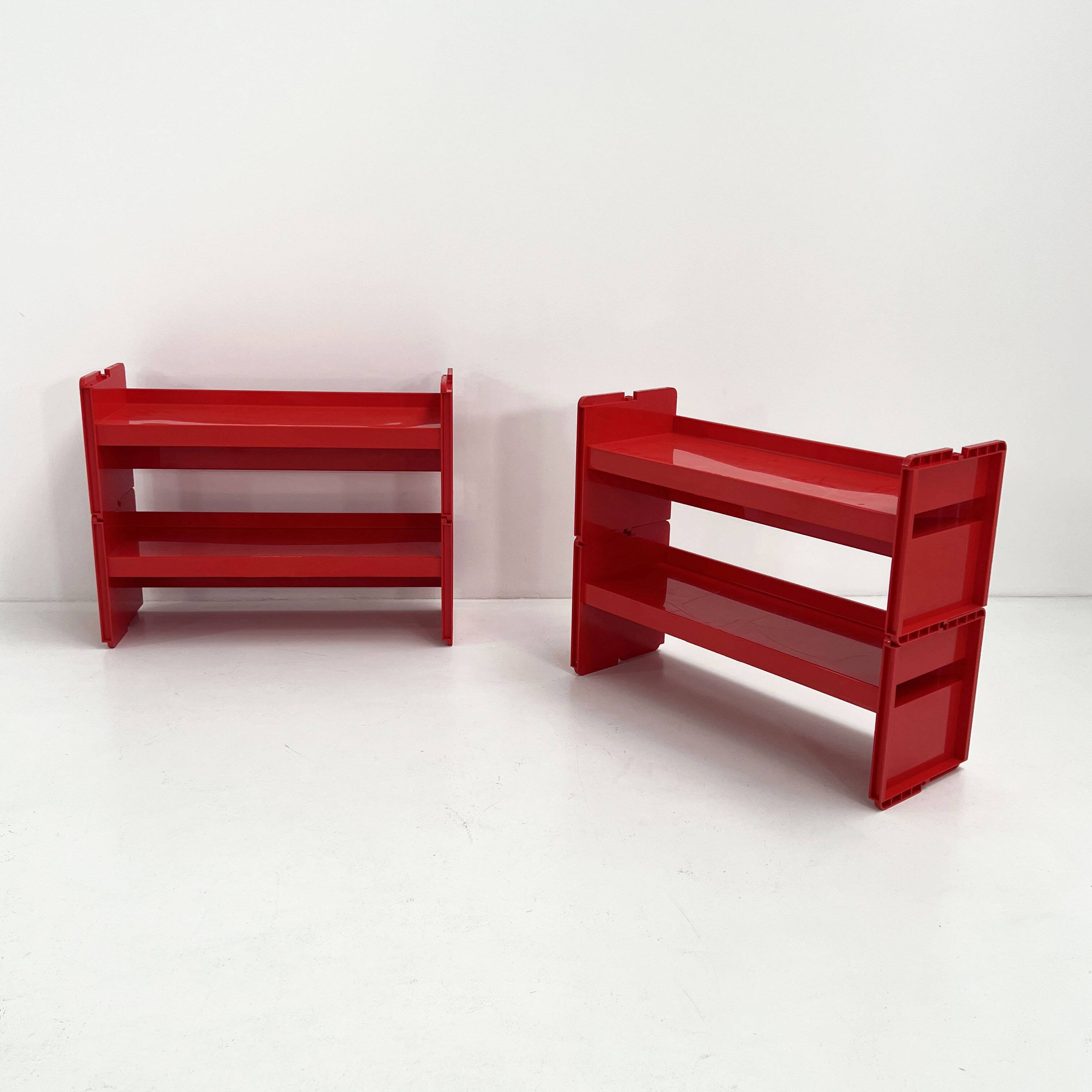 Etagère modulable Jeep rouge par De Pas, D'Urbino & Lomazzi pour BBB 1970