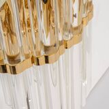 Pair of crystal glass wall sconces in the Venini style, Italy, 1970s.