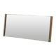 Large vintage mirror with brass and suede frame, 1970s – modernist design