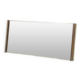 Large vintage mirror with brass and suede frame, 1970s – modernist design