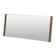 Large vintage mirror with brass and suede frame, 1970s – modernist design