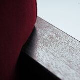 2 red velvet Amsterdam School Art Deco chairs, The Netherlands, 1930s