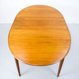Danish teak oval extending dining table by Gudme Möbelfabriken, 1960s