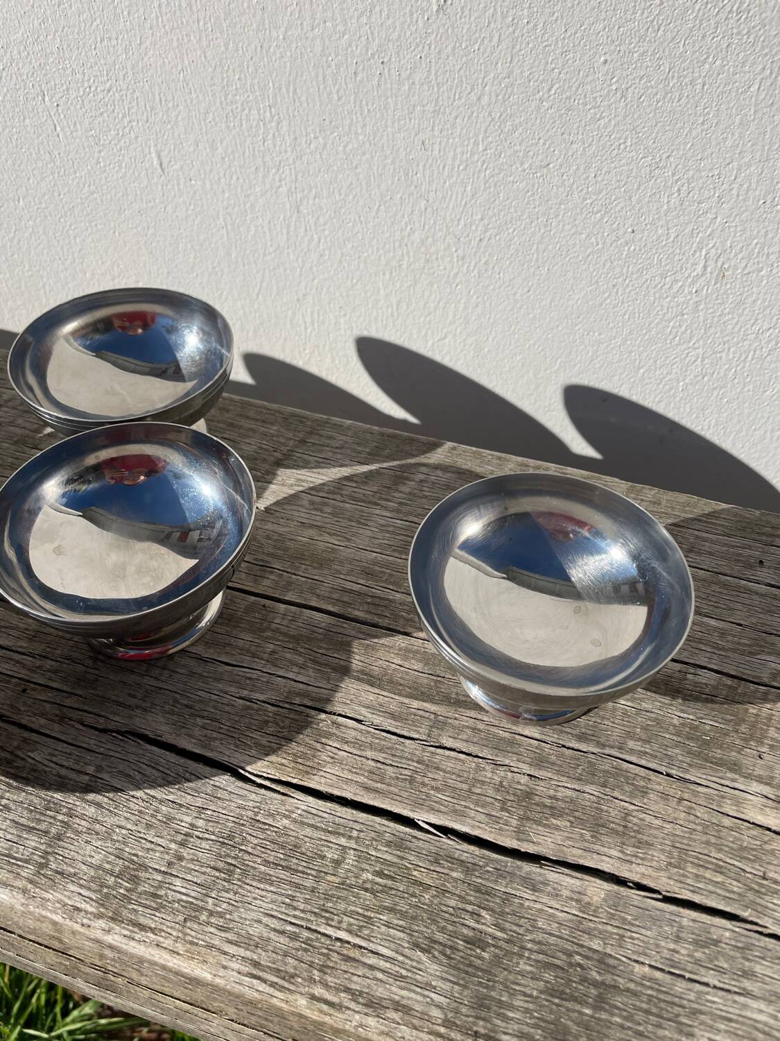 10 coupelles en inox 1970